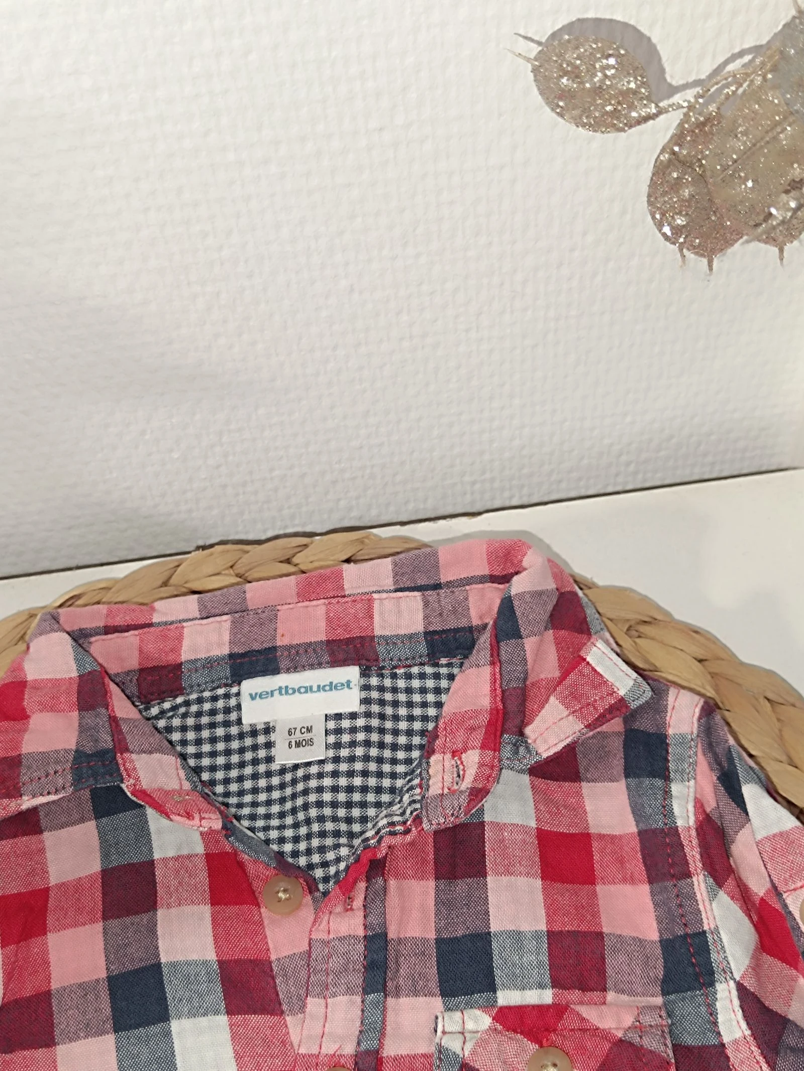 Camisa a cuadros Rojo-6meses 🎈 Vertbaudet – photo 2